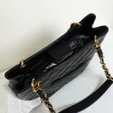 シャネル ココマーク マトラッセ キャビアスキン PSTバッグ チェーン トートバッグ ブラック - NEWSED