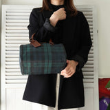 ポロ ラルフローレン チェック柄 PVC ミニボストンバッグ ハンドバッグ グリーン - NEWSED