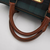 ポロ ラルフローレン チェック柄 ミニボストンバッグ PVC / レザー ダークグリーン - NEWSED