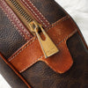 Celine Vintage Macadam PVC/Leather Handbag Freestanding Brown