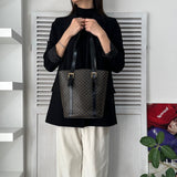 セリーヌ マカダム PVC / レザー トートバッグ 自立型 ブラック / ブラウン - NEWSED