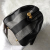 Fendi Vintage Pecan PVC/Leather Handbag Mini Boston Bag Black/Grey