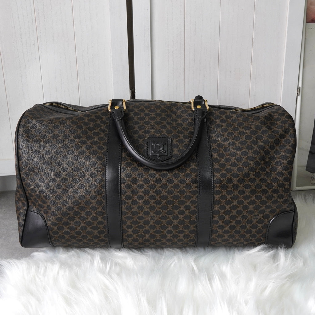 セリーヌ マカダム PVC ボストンバッグ ブラック