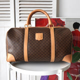 セリーヌ ヴィンテージ マカダム PVC/レザー ボストンバッグ ブラウン - NEWSED