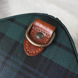 ラルフローレン チェック柄 PVC / レザー ミニボストンバッグ ハンドバッグ グリーン / ブラウン - NEWSED