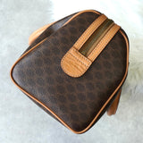 セリーヌ マカダム PVC / レザー ミニボストンバッグ ハンドバッグ ブラウン - NEWSED