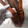 Celine Vintage Macadam PVC/Leather Handbag Freestanding Brown