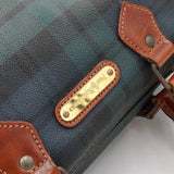 ポロ ラルフローレン チェック柄 ミニボストンバッグ PVC / レザー ダークグリーン - NEWSED