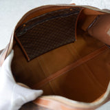 ヴィンテージ セリーヌ マカダム ボストンバッグ PVC / レザー ブラウン 南京錠・鍵付き - NEWSED