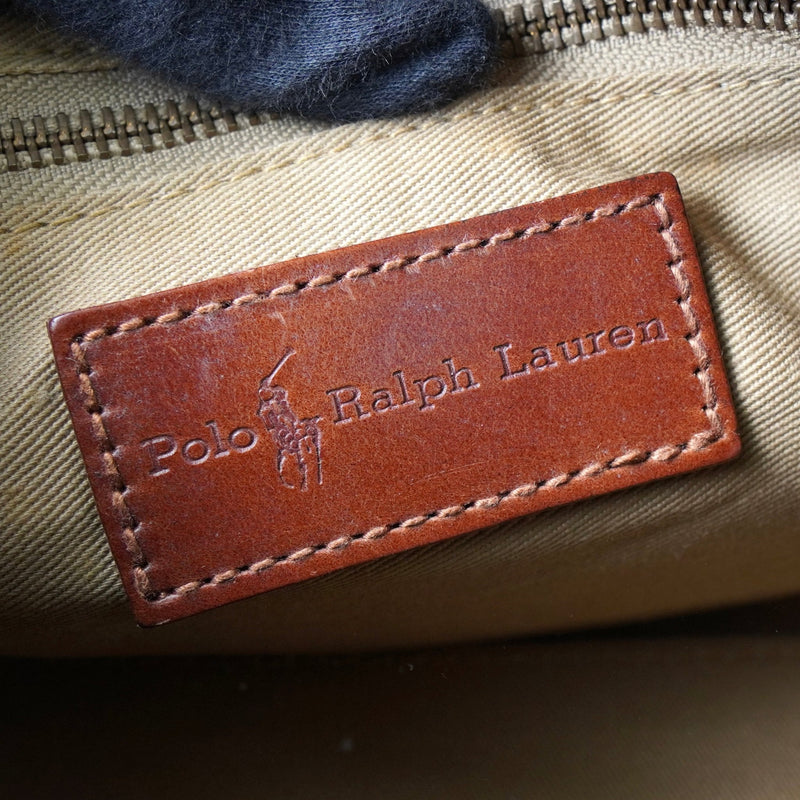 ポロ ラルフローレン チェック柄 PVC ミニボストンバッグ ハンドバッグ グリーン - NEWSED