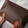 Celine Vintage Macadam PVC/Leather Mini Boston Bag Handbag Brown