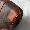 Celine Vintage Macadam PVC/Leather Mini Boston Bag Handbag Brown