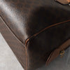 Celine Vintage Macadam PVC/Leather Mini Boston Bag Handbag Brown