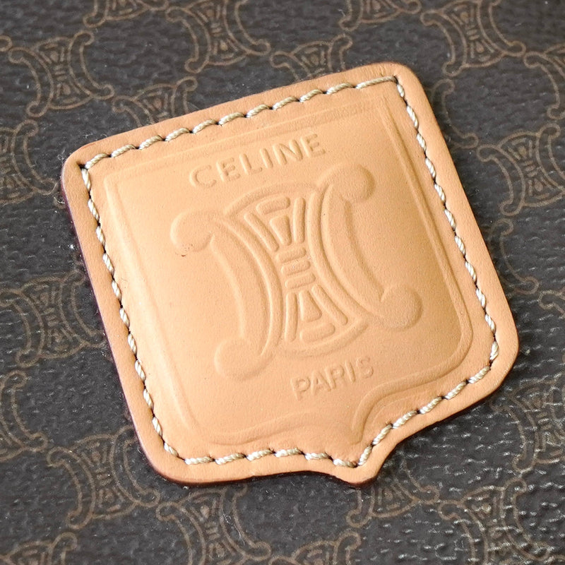 セリーヌ マカダム PVC / レザー ミニボストンバッグ ハンドバッグ ブラウン - NEWSED