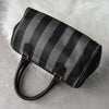 Fendi Vintage Pecan PVC/Leather Handbag Mini Boston Bag Black/Grey
