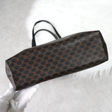 セリーヌ マカダム PVC レザー トートバッグ ハンドバッグ ブラウン ブラック - NEWSED