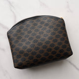 セリーヌ マカダム PVC / レザー ポーチ ブラック ブラウン - NEWSED