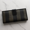 Fendi Pecan PVC Leather Long Wallet Bi-fold Wallet Brown/Black