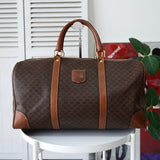 ヴィンテージ セリーヌ マカダム ボストンバッグ PVC / レザー ブラウン 南京錠・鍵付き - NEWSED