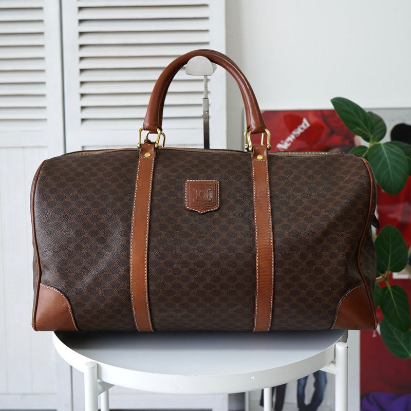 美品　セリーヌ　マカダム　ボストンバッグ　PVC ヴィンテージ　南京錠付き 美品セリーヌマカダムボストンバッグPVC ヴィンテージ南京錠付き