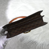 セリーヌ マカダム ダブルフラップ PVC レザー ハンドバッグ ブラウン - NEWSED