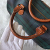 Polo Ralph Lauren Check PVC/Leather Mini Boston Bag in Green/Brown