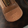 Celine Vintage Macadam PVC/Leather Mini Boston Bag Handbag Brown