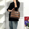 Celine Vintage Macadam PVC/Leather Handbag Freestanding Brown