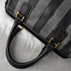 Fendi Vintage Pecan PVC/Leather Handbag Mini Boston Bag Black/Grey