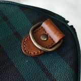 ポロ ラルフローレン チェック柄 ボストンバッグ PVC/レザー ダークグリーン - NEWSED