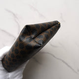 セリーヌ マカダム PVC / レザー ポーチ ブラック ブラウン - NEWSED