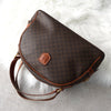 Celine Vintage Macadam PVC/Leather Handbag Freestanding Brown