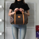 セリーヌ マカダム PVC / レザー ミニボストンバッグ ハンドバッグ ブラウン - NEWSED