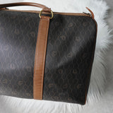 クリスチャン ディオール ヴィンテージ ハニカム柄 PVC ボストンバッグ ハンドバッグ ブラウン系 - NEWSED