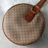 セリーヌ マカダム PVC / レザー ラウンド ショルダーバッグ ポシェット ベージュ - NEWSED