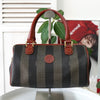 Fendi Pecan PVC/Leather 2way Handbag Shoulder Bag Khaki