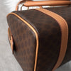 Celine Vintage Macadam PVC/Leather 2way Mini Boston Bag Handbag Shoulder Bag Brown