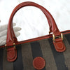 Fendi Pecan PVC/Leather 2way Handbag Shoulder Bag Khaki