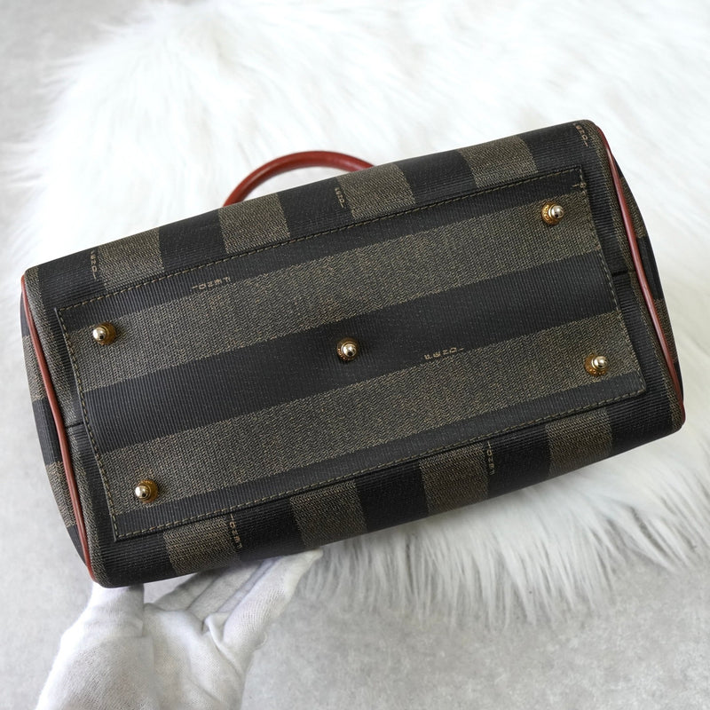 フェンディ ペカン PVC / レザー 2way ハンドバッグ ショルダーバッグ カーキ - NEWSED