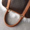 Celine Vintage Macadam PVC/Leather 2way Mini Boston Bag Handbag Shoulder Bag Brown
