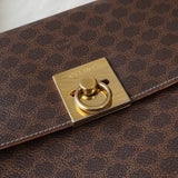 セリーヌ マカダム ガンチーニ金具 PVC 2way ハンドバッグ ショルダーバッグ ブラウン - NEWSED