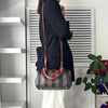 Fendi Pecan PVC/Leather 2way Handbag Shoulder Bag Khaki