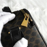 セリーヌ マカダム PVC / レザー 2way バニティバッグ ショルダーバッグ ブラック - NEWSED