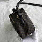 セリーヌ マカダム PVC / レザー 2way バニティバッグ ショルダーバッグ ブラック - NEWSED