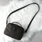 セリーヌ マカダム PVC / レザー 2way バニティバッグ ショルダーバッグ ブラック - NEWSED