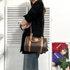Celine Vintage Macadam PVC/Leather 2way Mini Boston Bag Handbag Shoulder Bag Brown