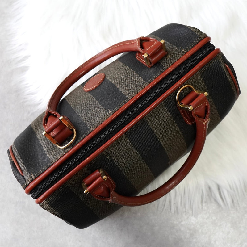 フェンディ ペカン PVC / レザー 2way ハンドバッグ ショルダーバッグ カーキ - NEWSED