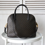 セリーヌ ボリード型 マカダム PVC 2way ハンドバッグ ショルダーバッグ 自立型 ブラック - NEWSED