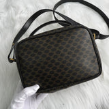 セリーヌ マカダム PVC / レザー 2way バニティバッグ ショルダーバッグ ブラック - NEWSED