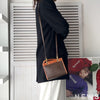 Celine Macadam PVC/皮革迷你两用包 棕色